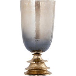 PTMD Windlicht Cevar - 21x21x44 cm - Glas - Champagne