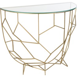 J-line - Console Moza Metaal/glas Goud - 90x46x76cm