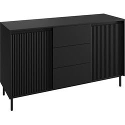 Meubella - Dressoir Orvana - Zwart - 153 cm