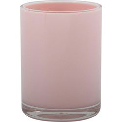 MSV Badkamer drinkbeker Aveiro - PS kunststof - lichtroze - 7 x 9 cm - Tandenborstelhouders