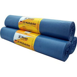 Afvalzakkken/vuilniszakken - 100x - 25 stuks - 120L - blauw - Vuilniszakken