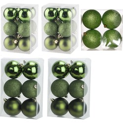 Kerstversiering set kerstballen appelgroen 6 - 8 - 10 cm - 40x stuks - Kerstbal