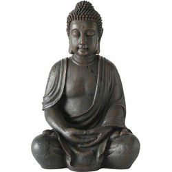Deco by Boltze Boeddha beeld Zen - antiek grijs - 34 x 45 x 70 cm - Beeldjes