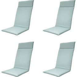 Madison -  Tuinstoelkussen Hoge Rug Napels azure - Ca. 120x50 cm - Set van 4