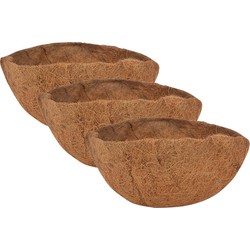 3x stuks voorgevormde inlegvellen kokos voor hanging basket 35 cm - kokosinleggers - Plantenbakken