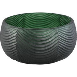 PTMD Schaal Elichi - 22x22x10 cm - Glas - Groen