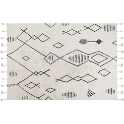 KEBIR - Laagpolig vloerkleed - Gebroken wit - 140 x 200 cm - Katoen
