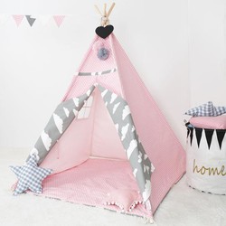 Tipi tent - Speeltent inclusief speelkleed en accessoires - Roze | Blitsr - Kinderkamerdeco