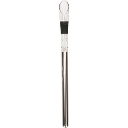 Svenska Living Wijnkoeler stick/staaf met schenkdop - RVS - 32 cm - Wijnafsluiters