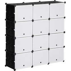 4goodz Schoenenkast Opbergbox met 12 Kubussen - Schoenenrek 850-169WT