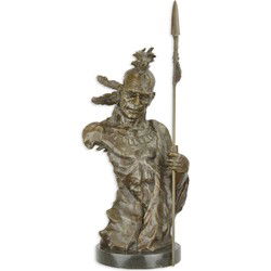 BRONZEN BEELD VAN EEN TORSO VAN EEN INDIAANSE KRIJGER