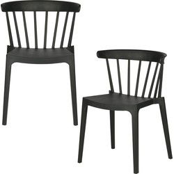 WOOOD Bliss Tuinstoelen - Kunststof - Zwart - Set van 2