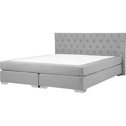 DUCHESS - Boxspring - Lichtgrijs - 180 x 200 cm - Polyester