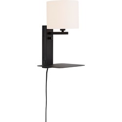 Wandlamp Florence - Wit/Zwart - 24x22x42cm