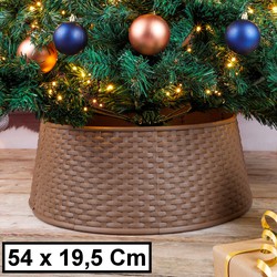 Decopatent® Kerstboomrok - Kerstboomstandaard afdekking - Kerstboommand - Kerstboom voet afdekplaat Rond - Afm. Ø54 x 19.5 Cm.