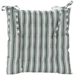 Stoelkussen 38x38 cm Groen Streep