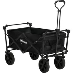 4goodz Outsunny Opvouwbare Bolderwagen met Zonnescherm, Transportkar