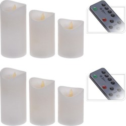 6x Led stompkaars wit met timer - LED kaarsen