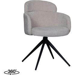 LABEL51 Eetkamerstoel Levi - Naturel - Elite - Black Frame