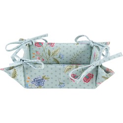 Clayre & Eef Broodmand  35x35x8 cm Blauw Groen Katoen Bloemen Cadeau keuken