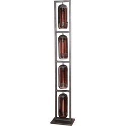 AnLi Style Vloerlamp 4L tower smoke glas-geperforeerd staal