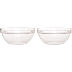 2x Salade serveerschalen glas 26 cm - Saladeschalen