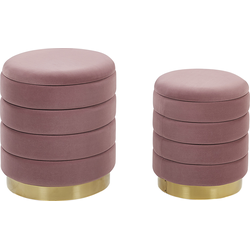 GARLAND  - Poef - Roze - 40/33 cm - Fluweel