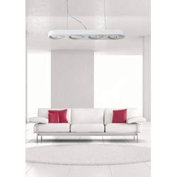 Hanglamp woonkamer wit design LED 4x10W 895mm breed
