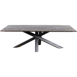 PTMD Alore brown black diningtable rectangle 200 cm