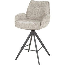 Barstoel Draaibaar - Zandkleur - Metaal - 66x67x90cm - Rich - Set van 2