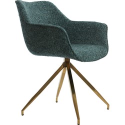 Light&living Eetkamerstoel 62x52x81 cm JAIMY emerald-groen+goud