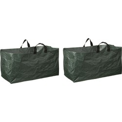 2x Groene kofferbak tuinafval/afvalzakken 225 liter - Tuinafvalzak