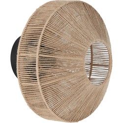 Light&living Wandlamp Ø31x31 cm LYRA naturel+mat zwart