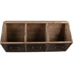 Clayre & Eef Wandrek  60x19x30 cm Bruin Hout Ijzer Rechthoek Muurrek