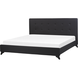 Beliani AMBASSADOR - Tweepersoonsbed-Zwart-Polyester