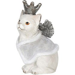 Clayre & Eef Beeld Kat Grijs Kunststof