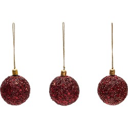 Kave Home - Set van 3 kleine decoratieve rode hangende ballen Briam