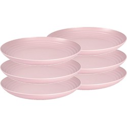 PlasticForte Bord - 6x - 25cm - roze - kunststof - rond - camping bord - Dinerborden