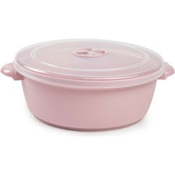 Plasticforte Magnetronbakje met ventiel - magnetronschaal - 2L - roze - Magnetronbakken