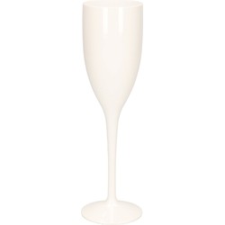 Champagne/prosecco flute glas - wit - 15 cl/150 ml - onbreekbaar - Champagneglazen