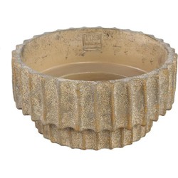 PTMD Bloempot Mitty - 25x25x12 cm - Cement - Bruin