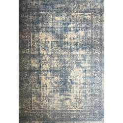 Istanbul Vintage - Laagpolig Vloerkleed - Retro Tapijt - Creme Blauw- 160x230 CM
