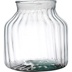 Hakbijl Glass Bloemenvaas Organic - transparant - eco glas - D21 x H20 cm - Melkbus vaas - Vazen