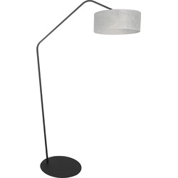 Anne Lighting - vloerlamp - ZigZag - zilver zwart - metaal - booglamp - E27 - 4243ZW