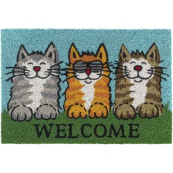 deurmat ruco prt. welcome cats 40x60cm - Hamat