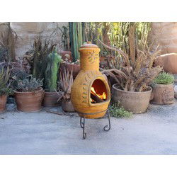 Sol-y-Yo Mexicaanse Chimenea tuinhaard met zon 46 x 106 Madrid - Geel
