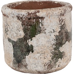 Clayre & Eef Bloempot Ø 17x15 cm Beige Groen Terracotta