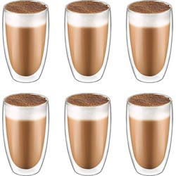 Krumble Latte Macchiato glas dubbelwandig 400ml - set van 6