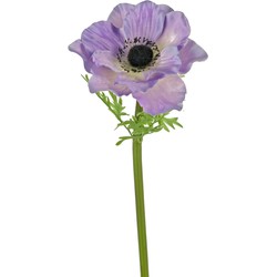 Greenmoods Kunstbloem Anemone Deluxe - Kroonanemoon - Anemone coronaria - Nep plant - 1 Stuk - 43cm - Paars