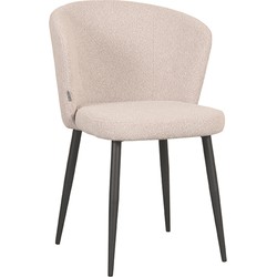 LABEL51 Eetkamerstoel Wave - Naturel - Boucle - Black Frame